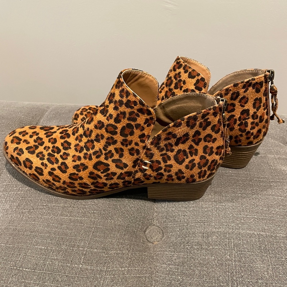 Leopard print booties